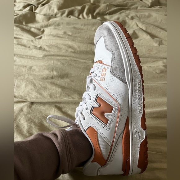 New Balance 550 Trainers White/Burnt Orange size 10 Y2K - Picture 7 of 7